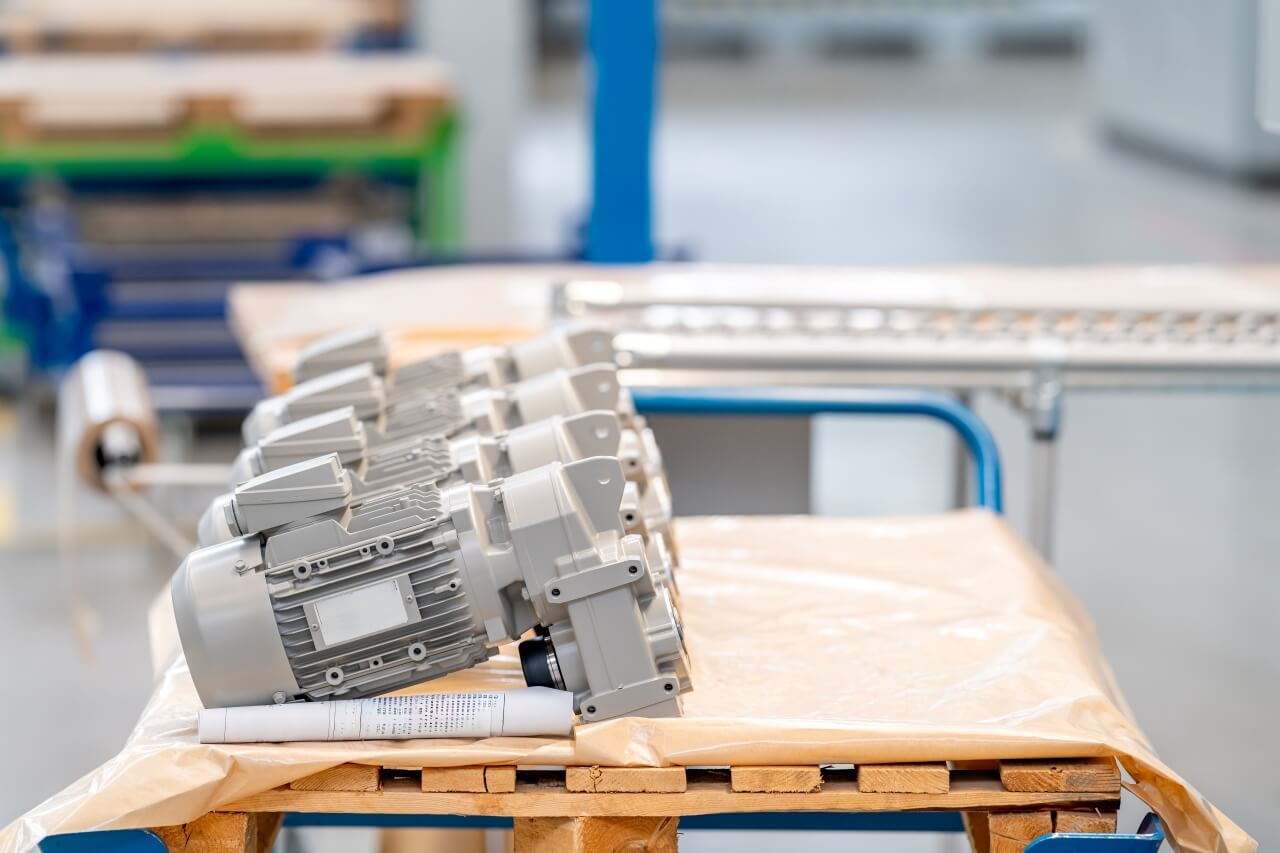Plastic motors manufactured for the agriculture sector, featuring complex molded plastic components